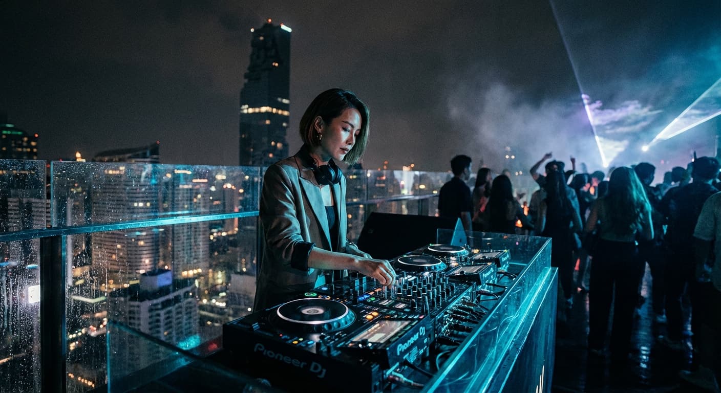 DJ performing at a luxury venue